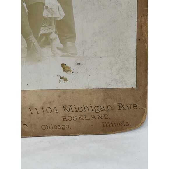 1800s Cabinet Card Portrait Photograph Victorian Boy Sibling Teen Chicago IL - Picture 5 of 6